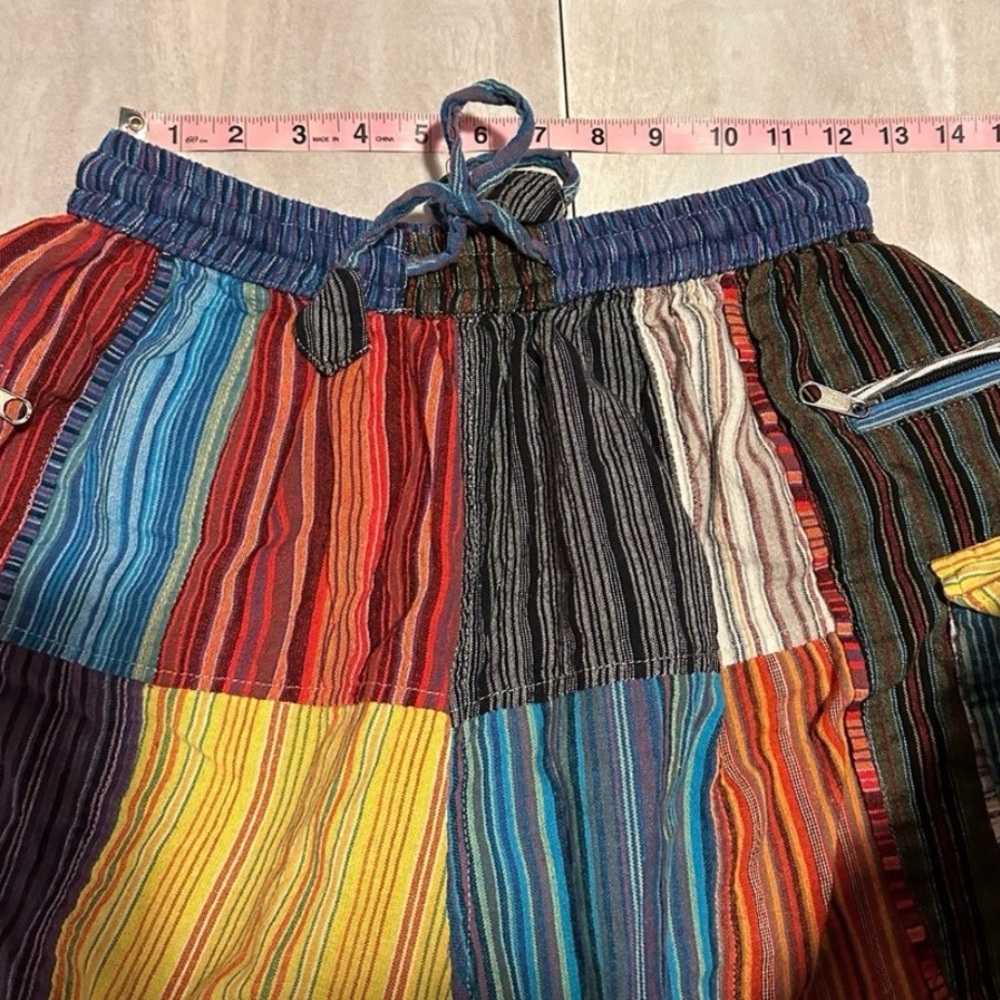 Boho Multicolor Patchwork Pants - image 1